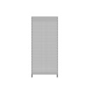 Wall shelf 260x100 cm (HxW), perforated sheet metal rear panel, grey