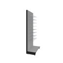 Wall shelf 300x100 cm (HxW), perforated sheet metal rear panel, grey